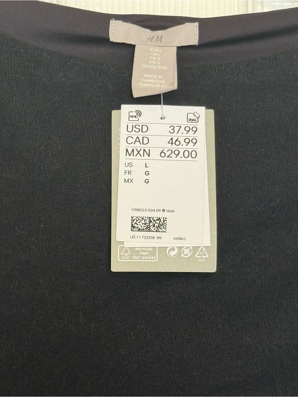 NWT H&M Black Midi Dress with Cap Sleeves - Picture 5 of 5